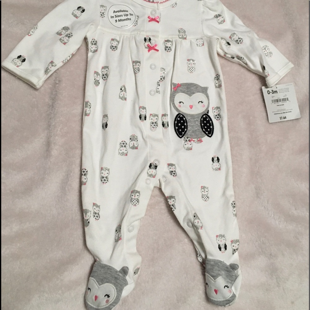 Carter’s girls 0-3m owl onesie